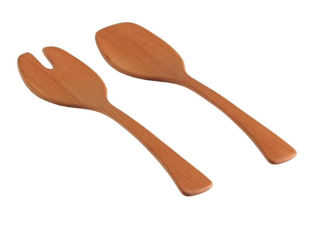 Cherry Wood Salad Servers | 17"