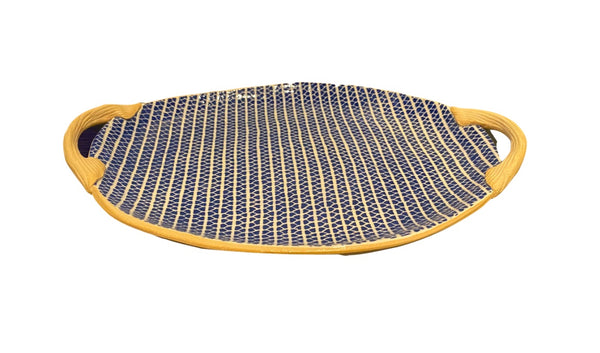 Small Oval Handled Tray | Strata Cobalt