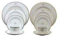 Monogrammed Dinner Ultra White| Gold