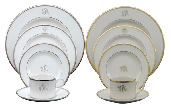 Monogrammed Dinner Ultra White| Gold