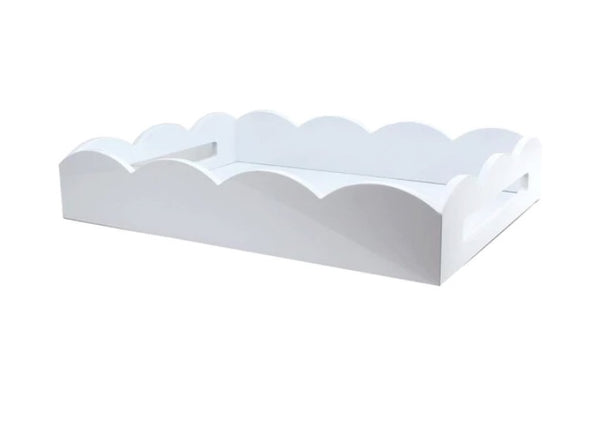 Scalloped Tray | White 17" x 13"