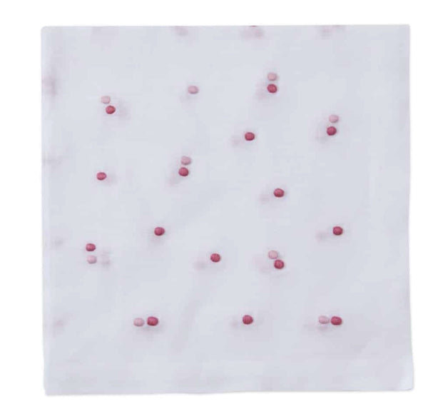Scattered Dots Embroidered Napkin | Pink