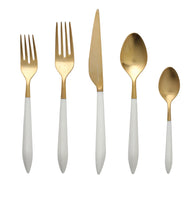 Ares Oro & White 5 Piece Placesetting