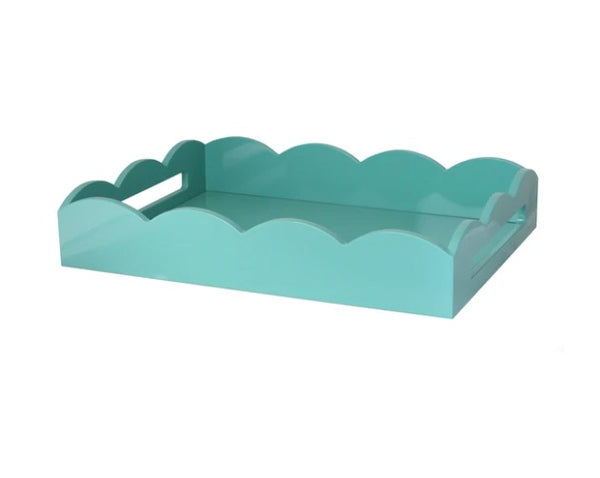 Scalloped Tray | Turquoise 17" x 13"