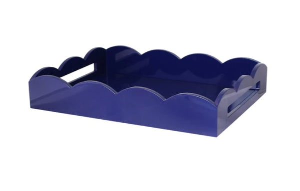 Scalloped Tray | Navy 17" x 13"