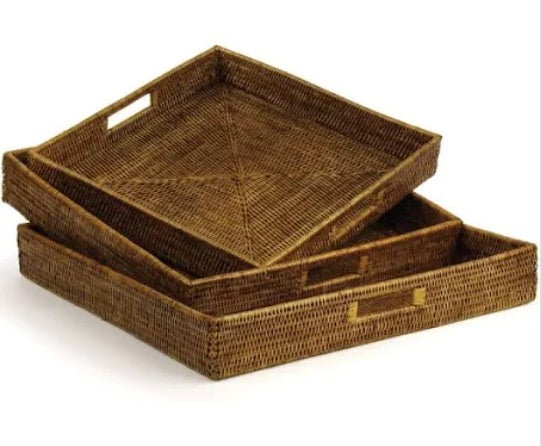 Burma Rattan Ottoman Tray | Large