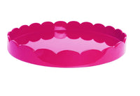 16" Round Scalloped Tray | Fuchsia