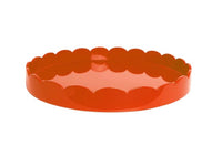20" Round Scalloped Tray | Orange
