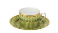 Arcades Tea Saucer | Green & Gold