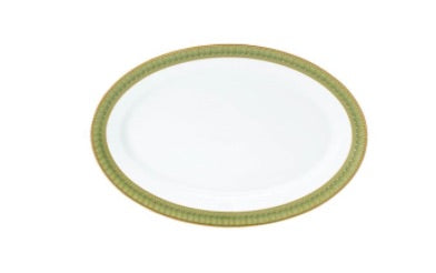 Arcades Oval Dish | Green & Gold