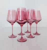 Wine Goblet Rose | Set of Six