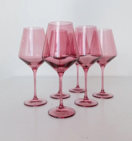 Wine Goblet Rose | Set of Six