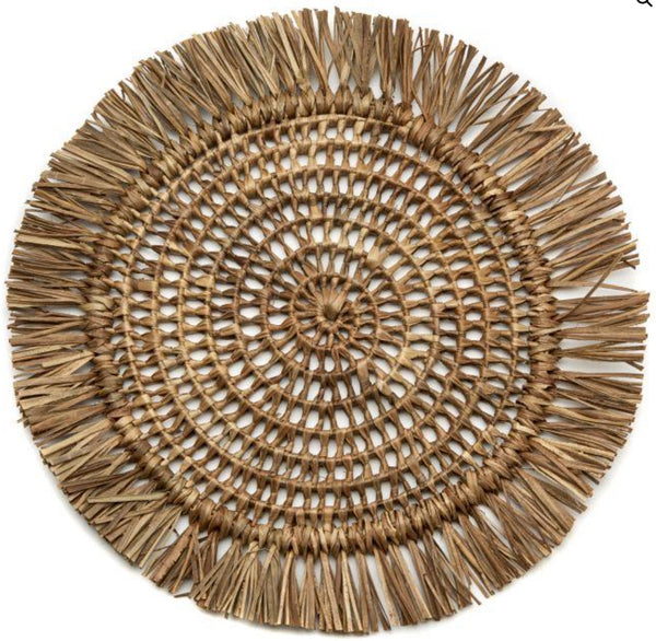 Fringed Raffia Placemat | Natural