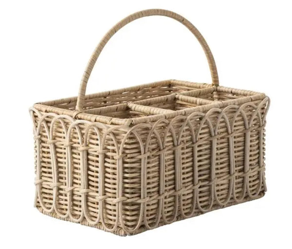 Rattan Silverware Caddy