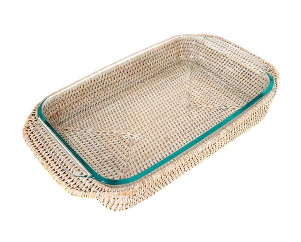 Baker Basket with Pyrex | Whitewash