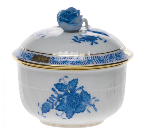 Chinese Bouquet Covered Sugar With Rose | Blue