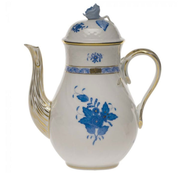 Chinese Bouquet Coffee Pot With Rose | Blue
