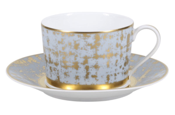 Tweed Tea Saucer | Grey Gold