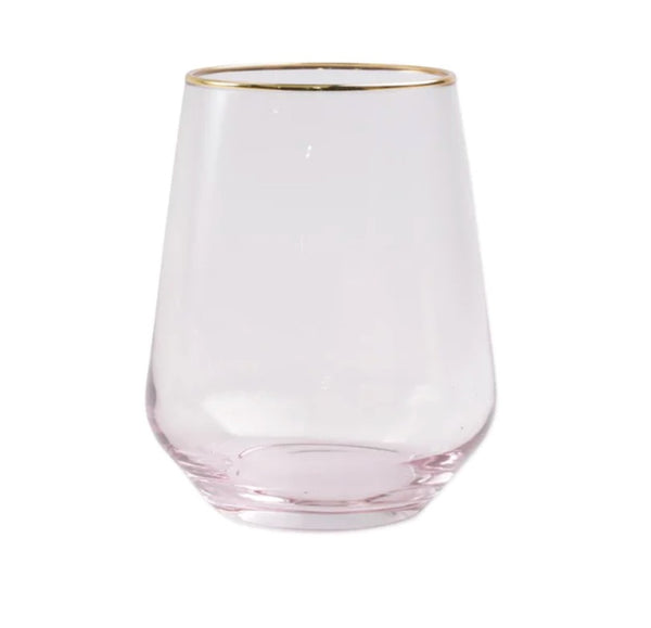 Rainbow Stemless Wine Glass | Pink