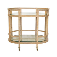Oval Bar Cart | Natural Cane
