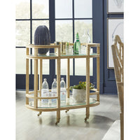 Oval Bar Cart | Natural Cane