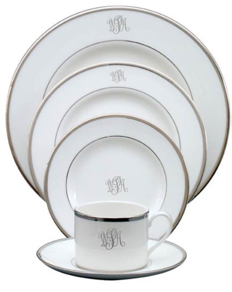 Monogrammed B&B Plate White | Platinum