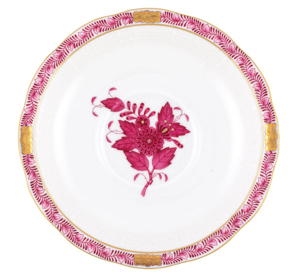 Chinese Bouquet Tea Saucer | Raspberry