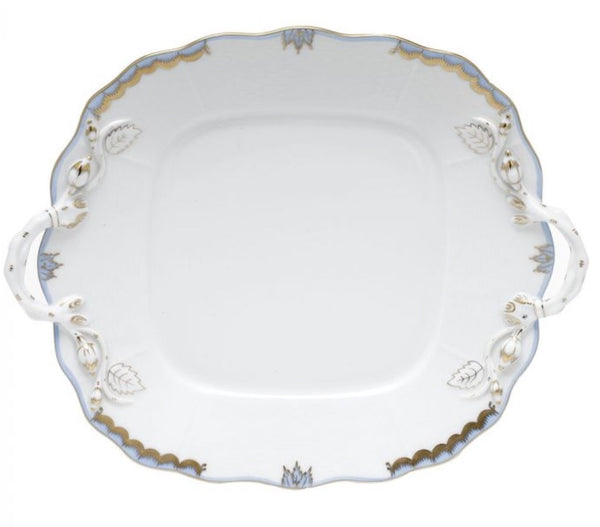 Princess Victoria Square Cake Plate | Light Blue