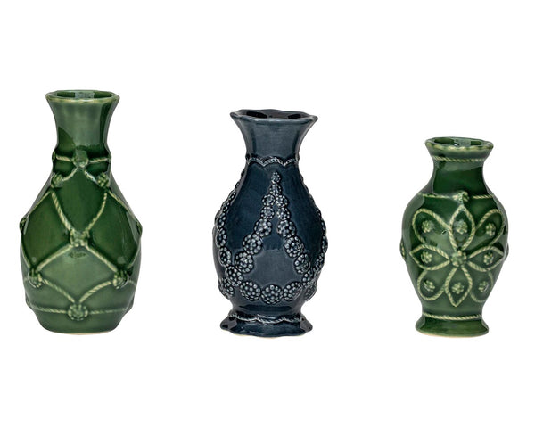 Veronica Beard Jardins Du Monde Mini Vase Trio | Green/Blue