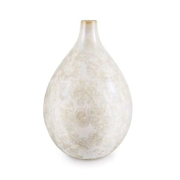 Crystalline Candent White Teardrop Vase | M