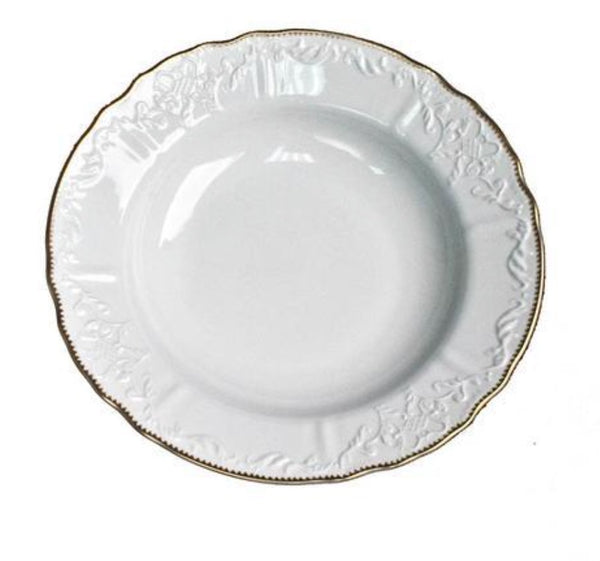Simply Anna Pasta Plate | Gold Rim