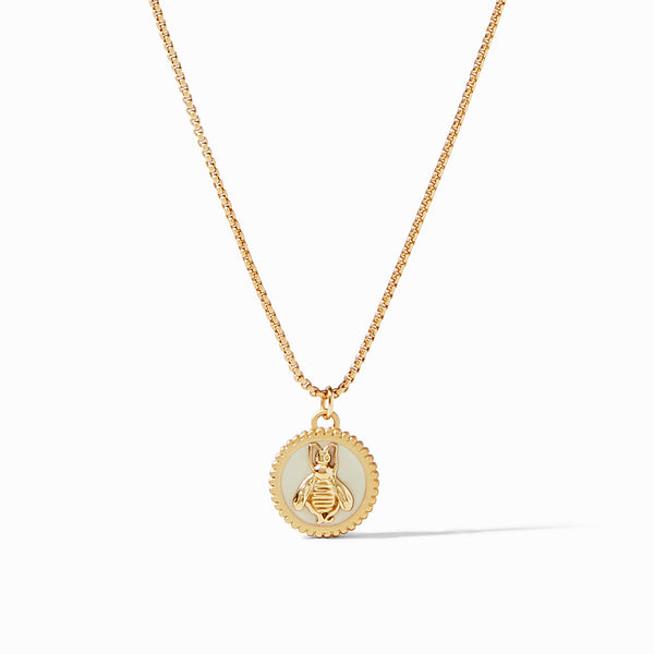 Bee Cameo Delicate Necklace | Ivory Enamel