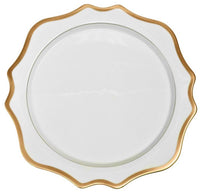 Antique White Charger | Gold Rim