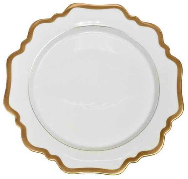 Antique White Dinner Plate | Gold