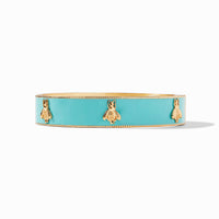 Bee Hinge Bangle | Bahamian Blue Enamel