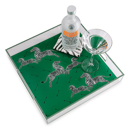 Zebra Lucite Tray | Green