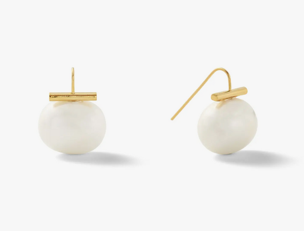 Pebble Pearl Earring | White | Large