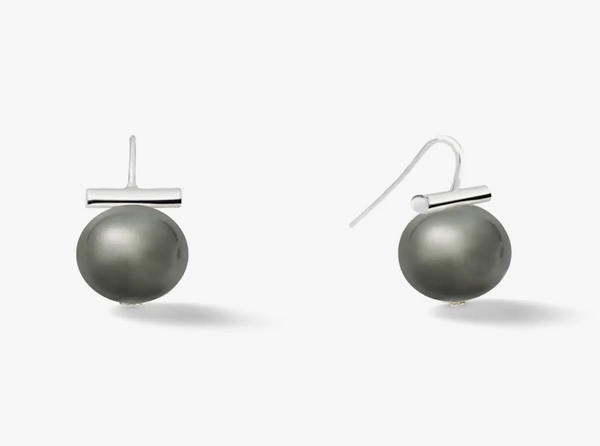 Pebble Pearl Earring | Dark Grey | Medium