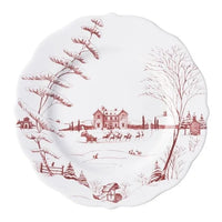Country Estate Winter Frolic Ruby Dinner Plate