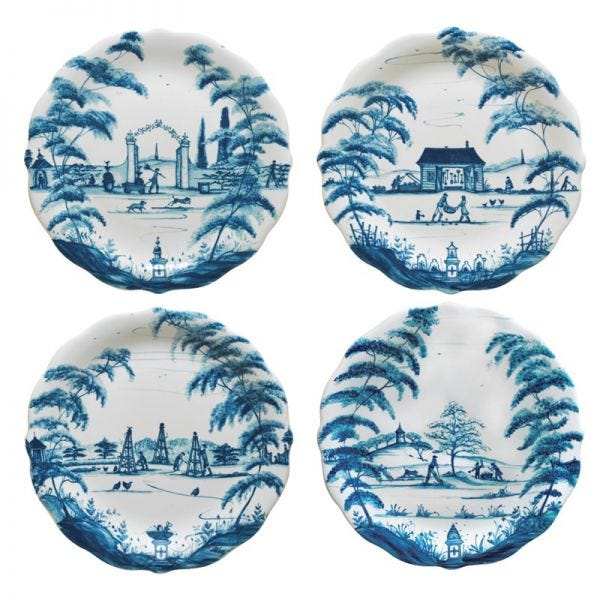 Country Estate Delft Blue Party Plates