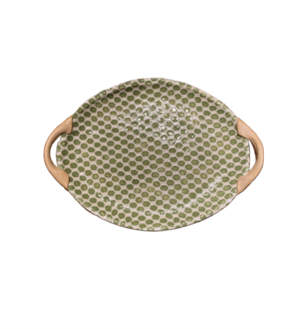 Small Oval Handled Tray | Dot Citrus