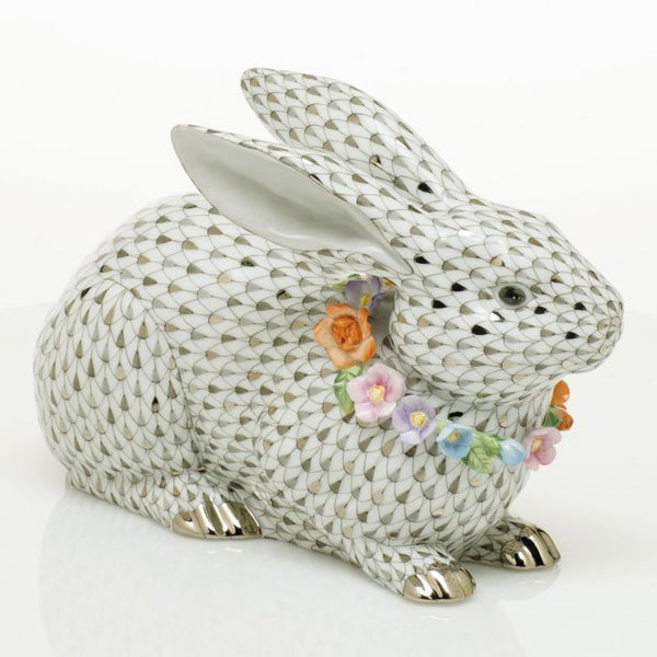 Gray Bunny With Garland