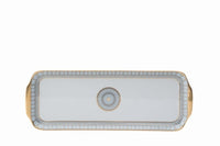 Arcades Rectangular Cake Plate | Grey & Gold