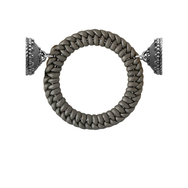Aspen Leather Gunmetal Centerpiece | Pewter Leather