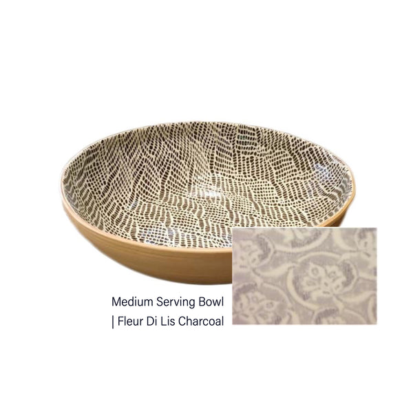 Medium Serving Bowl | Fleur Di Lis Charcoal