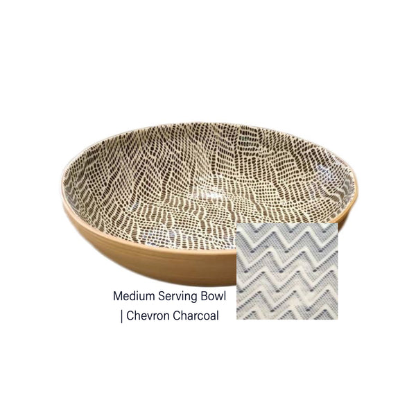 Medium Serving Bowl | Chevron Charcoal