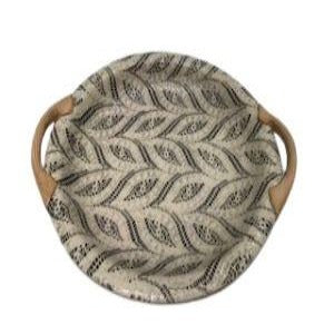 Round Tray w/Handles | Paisley Charcoal