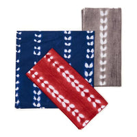 Block Stripe Tie Dye Napkin | Navy