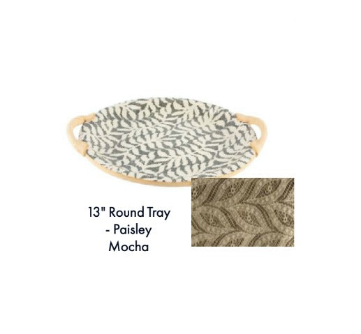 Round Tray w/Handles | Paisley Mocha