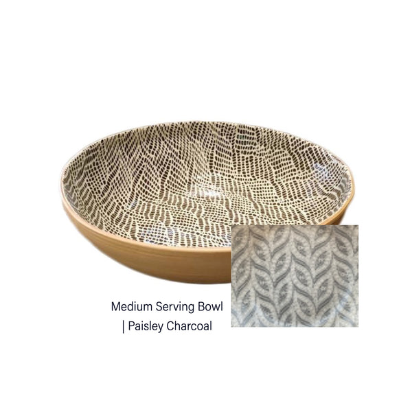 Medium Serving Bowl | Paisley Charcoal